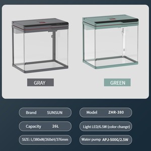 卸売水槽金魚鉢、蓋付き、クリエイティブな小型ガラス製生態系水槽、卓上水槽、小型アクセサリー - Product Image 5