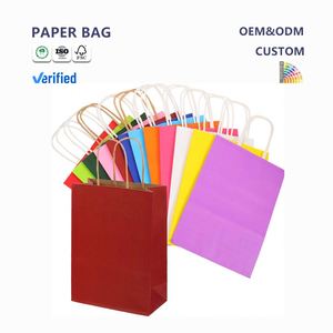 Customized Kraft Paper Printed Recyclable Classic Craft Gift Bag with Handle Milk Tea Coffee <b>Candle</b> - Product Image 1