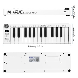 <span class=keywords><strong>Clavier</strong></span> <span class=keywords><strong>MIDI</strong></span> portable M-VAVE SMK-25 MINI - 25 touches, action à ressort, boutons de pitch/modulation, compatible sans fil, Type-C, pour PC/<span class=keywords><strong>Mac</strong></span>/iOS - Product Image 2