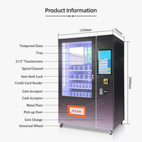 Distributeur automatique réfrigéré à écran tactile pour snacks et boissons, gestion basée sur le cloud, distributeur automatique de boissons