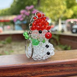 DIY Handmade Beaded Santa Claus Keychain Crystal Christmas Key Chains Charm Handicrafts Christmas Gifts Christmas <b>Tree</b> Keychain - Product Image 2