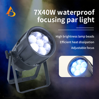 Projecteur LED Par étanche 7x40W avec zoom IP65 RGBW 4-en-1 DMX512 pour scène, extérieur, DJ, concert, fête, événement