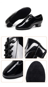<span class=keywords><strong>Zapatos</strong></span> <span class=keywords><strong>de</strong></span> <span class=keywords><strong>Baile</strong></span> Latinos/Salsa/<span class=keywords><strong>Baile</strong></span> <span class=keywords><strong>de</strong></span> Salón/Moderno para Hombre, Negros, Profesionales, con Suela Suave <span class=keywords><strong>de</strong></span> Cuero, Parte Superior <span class=keywords><strong>de</strong></span> Microfibra, Tacón <span class=keywords><strong>de</strong></span> 3.5cm - Product Image 4