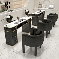 Table de manucure de luxe pour salon, poste de travail avec collecteur de poussière, table de beauté pour spa et manucuriste