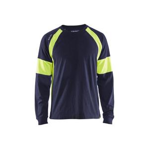 BLAKLADER - 352010308833XS Long sleeved T-<b>shirt</b> <b>Navy</b> <b>Blue</b>/Yellow - EAN 7330509697498 WORK T-<b>SHIRTS</b> AND <b>POLO</b> <b>SHIRTS</b> - Product Image 1