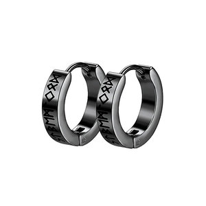 Pendientes de Aro Personalizados de Acero Inoxidable 316L, Elegantes, Impermeables, Estilo Occidental, para Hombre - Product Image 2