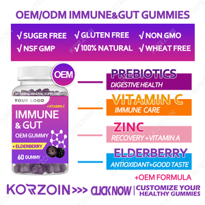 Gummies à la vitamine C OEM, compléments alimentaires pour le système digestif et immunitaire AVEC probiotiques, baies de sureau, zinc pour soutenir la santé immunitaire et intestinale - Product Image 2