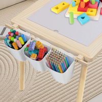 Table de jeu d'intérieur pour enfants Table à dessin artistique Table de jeu sensorielle en bois pour enfants avec couvercle et 3 bacs de rangement