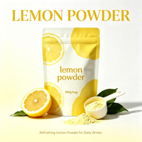 Poudre de citron lyophilisée de marque privée, poudre de fruit de citron riche en vitamine C, poudre de jus de citron pour aliments, boissons et gâteaux