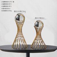Décoration d'intérieur moderne de luxe, art en fer, boule de cristal, ornements de table créatifs et cadeaux, artisanat en métal pour le salon, bibelots