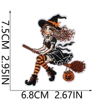 Appliques thermocollantes brodées en tissu pour Halloween : Citrouille, Sweat-shirt, Sac à dos, Chaussures, Chapeaux