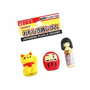 Iwako Fun Lucky Symboles 3P Gommes Design unique et créatif pour l'école et le bureau - Product Image 1