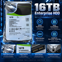 Disque dur d'entreprise Seagate Exos X18 ST16000NM000J 16 To, 3,5 pouces, SATA 6 Gb/s, 7200 tr/min, 256 Mo de cache, Hélium CMR, pour serveur