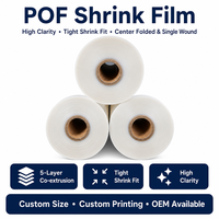 Film rétractable POF croisé personnalisé, qualité alimentaire, polyoléfine souple, haute rétraction, film d'emballage résistant à l'humidité pour aliments