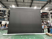 Écran de projection motorisé ALR Black Crystal Telon 92 pouces 16:9 pour home cinéma à longue portée, anti-lumière ambiante, tensionné par tab-tension au plafond