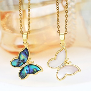 Fy đồ trang sức thời trang quyến rũ & Mặt dây chuyền tự làm bào ngư vỏ bốn lá hoa bướm cỏ ba lá hình bầu dục Mặt dây chuyền quyến rũ cho Vòng cổ làm - Product Image 3