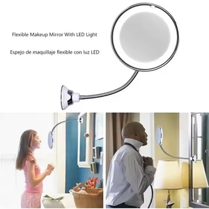 10X katlanabilir LED ışık makyaj masası aynası rotasyon seyahat ev soyunma tablo aksesuarları katlanabilir banyo Vanity aydınlatma - Product Image 3