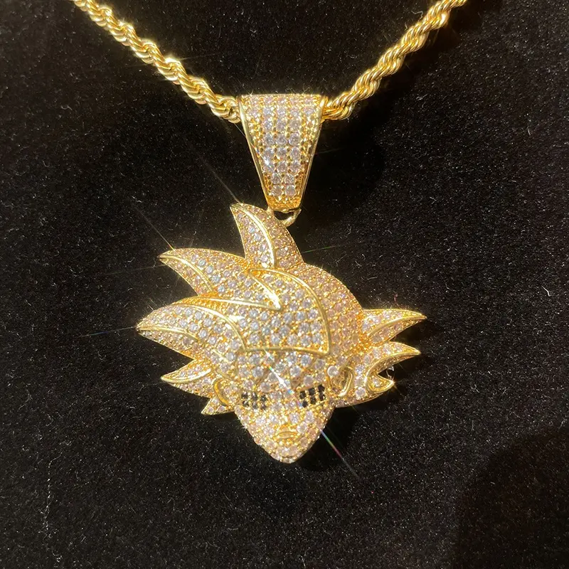 2022 New Hip Hop Anhänger Zubehör Super Dragon Ball Affe König Goku Charms Cartoon Anime Charakter Anhänger Halskette