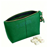 Ensembles de Mahjong Américains Personnalisés en Cuir PU avec Fermeture Éclair, Pochette de Rangement Portable pour Tuiles de Mahjong pour Voyages et Fêtes