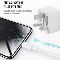 Pabrik Langsung Penjualan Terlaris Charger USB-C Standar Inggris 20W Pengisian Cepat PD 3.0 Rotasi 90 Derajat Kemasan ABS Tahan Lama
