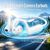 Écouteurs de traduction en temps réel avec IA et caméra, enregistrement vocal intelligent, photo et vidéo, Wi-Fi, chargement magnétique, design portable