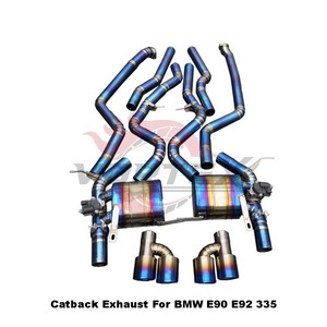Échappement arrière Vortex Titanium Valvetronic pour BMW E90 E92 335i 335 N54 N55 Performance Racing Muffler Blue Burnt Kit - Product Image 4