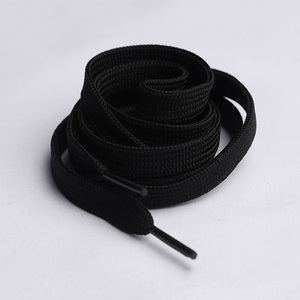Lacets plats <span class=keywords><strong>de</strong></span> 10mm pour baskets en tissu, lacets <span class=keywords><strong>de</strong></span> chaussures blancs et noirs pour enfants et adultes, chaussures souples - Product Image 3