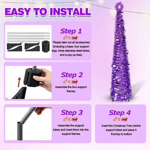 ชุดตกแต่งคริสต์มาส <span class=keywords><strong>ต้น</strong></span>คริสต์มาส ดอกชบา สำหรับห้องนั่งเล่น ห้างสรรพสินค้า งานปาร์ตี้คริสต์มาส <span class=keywords><strong>ต้น</strong></span>คริสต์มาสแบบพับได้ - Product Image 3