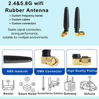 Antenne WiFi double bande 2,4 GHz 5,8 GHz 12 dBi à gain élevé omnidirectionnelle verticale en caoutchouc fileté pour routeur AP OEM