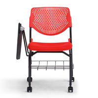 Chaises empilables en plastique d'usine école universitaire mobilier pliant chaise de salle de formation de bureau chaise de réunion avec roues