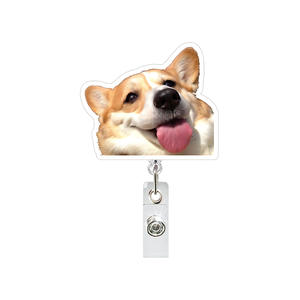 CYNYA 新しい面白いゴーフィードッグヘッドABSリトラクタブルバッジリール-モデル7712アリゲータークリップキュートナースギフトIDバッジホルダー - Product Image 6