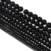 Perles rondes en onyx noir givré facetté 7A, pierres naturelles, perles en vrac pour la fabrication de bijoux, bracelets et boucles d'oreilles DIY, pierres précieuses en gros