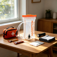 Poche à eau de 2,0 L en TPU de qualité alimentaire sans BPA, étanche, à large ouverture, avec tube de boisson détachable