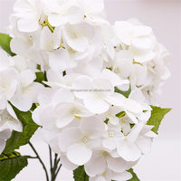 Dekorasi Meja Upacara Wisuda B1510, Rangkaian Bunga Hijau Artificial 5 Tangkai Hydrangea, Bunga Sentuhan Asli Lembut