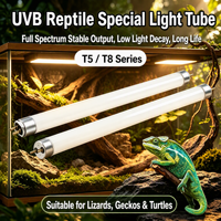 Lampe UVB T5/T8 pour reptiles, tube en verre 10.0 HO pour dragon barbu et tortue, spectre complet UVA/UVB, soutien au calcium