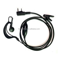 Casque d'écoute Baofeng BF-02 avec connecteur K 2 broches, suppression active du bruit, écouteur pour talkie-walkie, accessoire, crochet d'oreille, PVC noir
