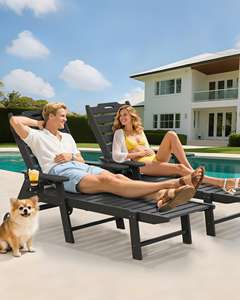 Nuova Sedia da Esterno in Plastica Adirondack, <span class=keywords><strong>Design</strong></span> Moderno Premium, Impermeabile, Comoda, per Piscina e Giardino, a Prezzo Ragionevole - Product Image 3