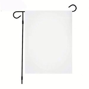Drapeau de jardin moderne double face en tissu blanc 12x18 pouces pour anniversaire, vierge pour sublimation - Product Image 1