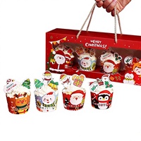 Boîte pliable portable pour mini-gâteaux, mousse, desserts et muffins, avec fenêtre, en matériaux recyclés et vernissés