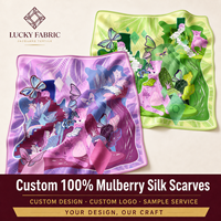 Élégant Foulard Carré en Soie Véritable 110x110cm Sergé Couleur Unie Abstrait Bandana Femme Design Personnalisé Échantillon Disponible