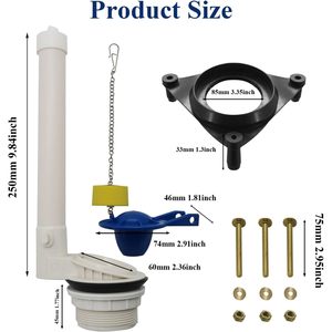 Ensemble de remplacement de bouton poussoir pour valve de chasse double pour toilettes à cuvette séparée, compatible avec Geberit, pièce de réparation à commande par bouton supérieur - Product Image 4