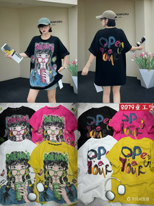 Nouvelle Arrivée 2026 T-shirt <span class=keywords><strong>Femme</strong></span> Tricoté Respirant avec Strass Motif Fille Cartoon, Style Streetwear Tendance, Coupe Droite, Manches Courtes - Product Image 3