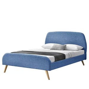 Struttura del <span class=keywords><strong>letto</strong></span> matrimoniale in tessuto matrimoniale King Size con piattaforma in legno dal design moderno con testiera e pediera - Product Image 2