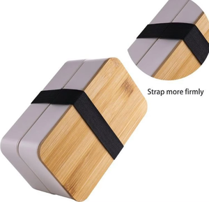 กล่องเบนโตะญี่ปุ่นขายส่งแบบกำหนดเอง กล่องอาหารกลางวันพกพาแบบใช้ซ้ำได้สำหรับแคมป์ปิ้ง พร้อมฝาไม้ไผ่ - Product Image 5