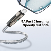 Kabel Pengisian Cepat Toocki Advanced 240W PD3 1 USB-C ke USB-C 5A Arus Tinggi dengan Chip E-Marker