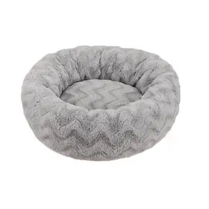 2023 nouveau coussin Ultra doux pour animaux de compagnie moelleux lavable en peluche rond écologique canapé étanche support luxe chat lit chien lit lits pour animaux de compagnie