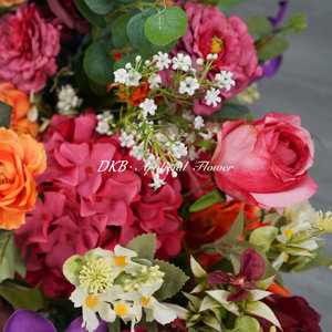 DKB ผ้าคาดโต๊ะลายดอกกุหลาบเทียมประดับทางเดินดอกไม้สีสันสดใสสำหรับตกแต่งงานปาร์ตี้ - Product Image 4