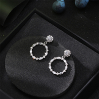 Mode gros grand cercle creux goujon solide grand cerceau rond boucle d'oreille 925 en argent Sterling femmes boucles d'oreilles créoles