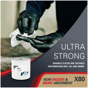 Lingettes de nettoyage industriel jetables non tissées PowerClean X80, <span class=keywords><strong>rouleau</strong></span> géant absorbant, <span class=keywords><strong>tout</strong></span> usage - Product Image 4