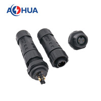 AOHUA connecteur de câble de connexion de type soudé M12 femelle-2PIN 3PIN 4PIN éclairage Led connecteur étanche IP68 Led prise de fil